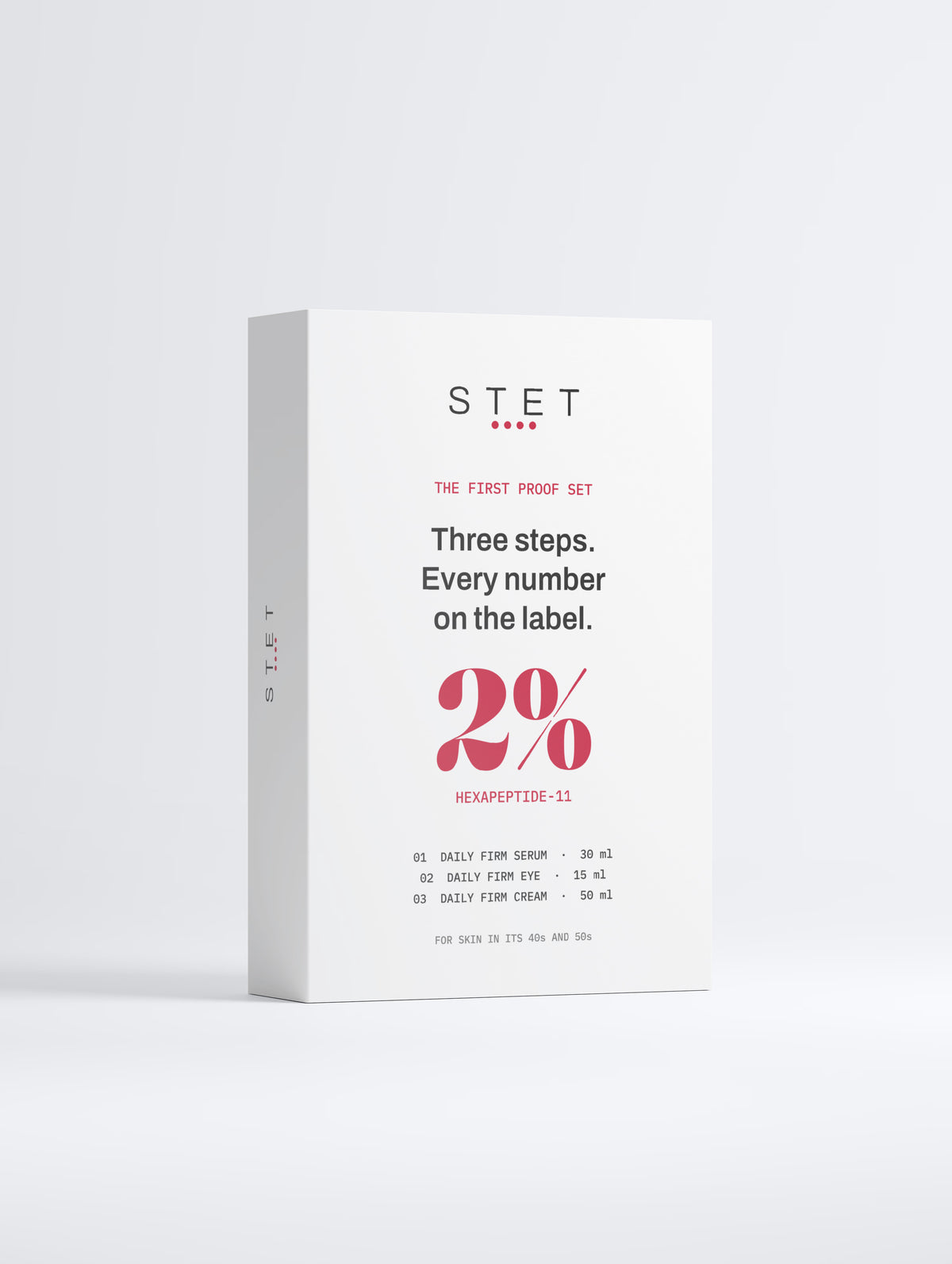 STET The First Proof Set: peptide serum, eye cream and firming cream for skin 40+